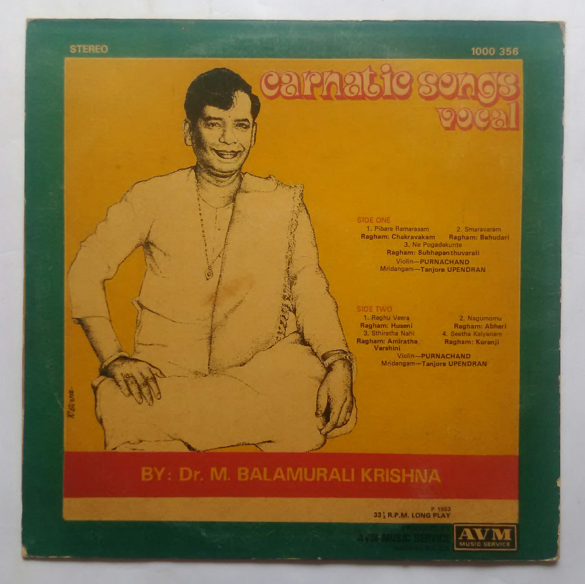 Carnatic Songs Vocal By Dr. M. Balamurali Krishna – AVDigital