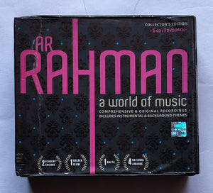 A. R. Rahman " A World Of Music - Comprehensive & Original Recording , Includes Instrumental & Background Themes " Collector's Edition ( 5 CD+1 DVD Pack )