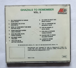 Ghazals To Remember " Vol : 3 "