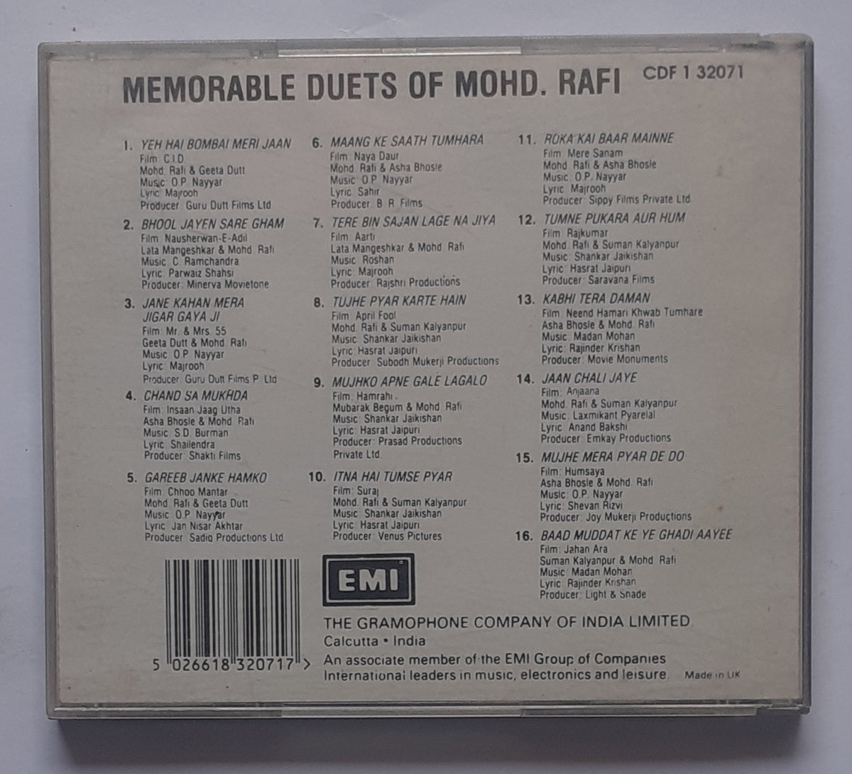 Memorable Duets Of Mohd. Rafi – AVDigital