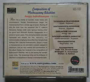Compositions Of Muthuswamy Dikshidar - Sanjay Subrahmanyam Vocal