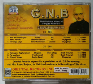 The Glorious Music Of  Sangita Kalanidhi G. N Balasubramaniam