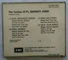 The Genius Of Pt. Bhimsen Joshi " Classical Vocal "