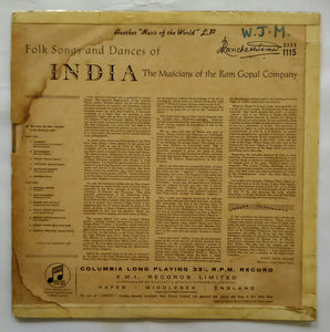 Folk songs & Dances Of India - The Musicians Of The Ram Gopal Company ( Another " Music Of the World " LP )