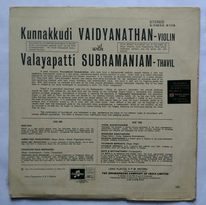 Kunnakkudi Vaidyanathan - Violin With Valayapatti Sybramaniam - Thavil