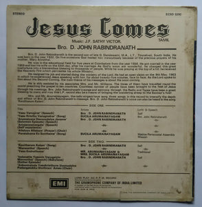 Jesus Comes - Bro D . John Rabindhanath " Tamil " ( Long Play , 33/ RPM )