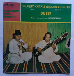 Music From India Series 1 " Vilayat Khan ( Sitar ) & Bismillah Khan ( Shehnai )  Duets "  Tabla accompaniment : Shantaprasad