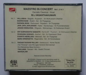 Maestro In Concert M. L. Vasanthakumari  ( Vocal , Disc : 1,2&3 )