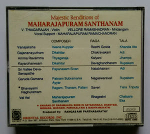 Majestic Renditions Of Maharajapuram Santhanam " Disc : 1&2 "