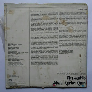 Echoes Of A Golden Voice : Khansahib Abdul Karim Khan
